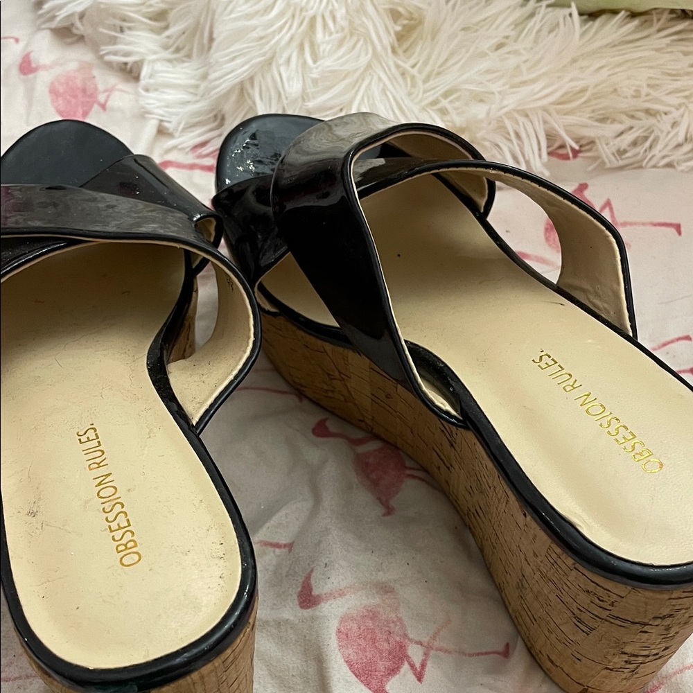 Obsession Rules Black Platform Sandals